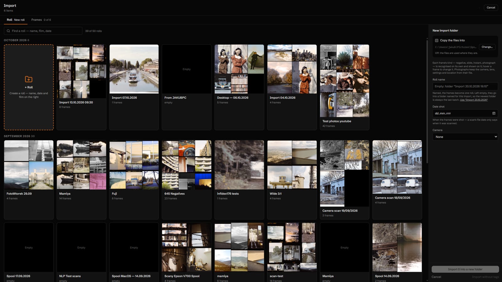 Import photos