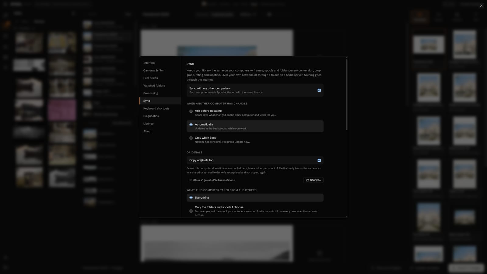Sync between computers